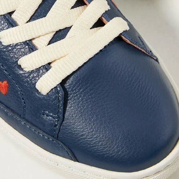 Soludos Queen Of Hearts Genuine Leather Embroidered Ibiza Sneakers, Blue Size 10 - Picture 15 of 15